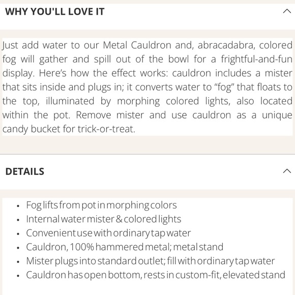 Frontgate Hammered Metal Cauldron with Stand - NWT - Picture 5 of 6